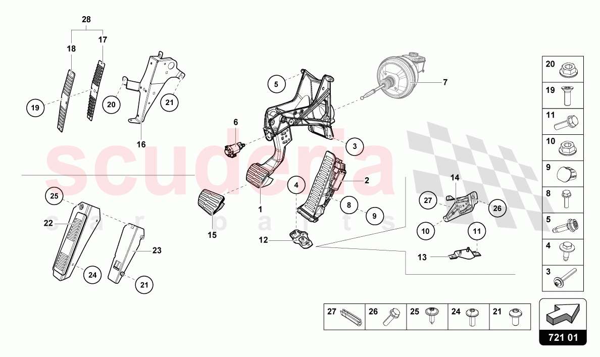 BRAKE AND ACCEL. LEVER MECH. of Lamborghini Lamborghini Huracan STO
