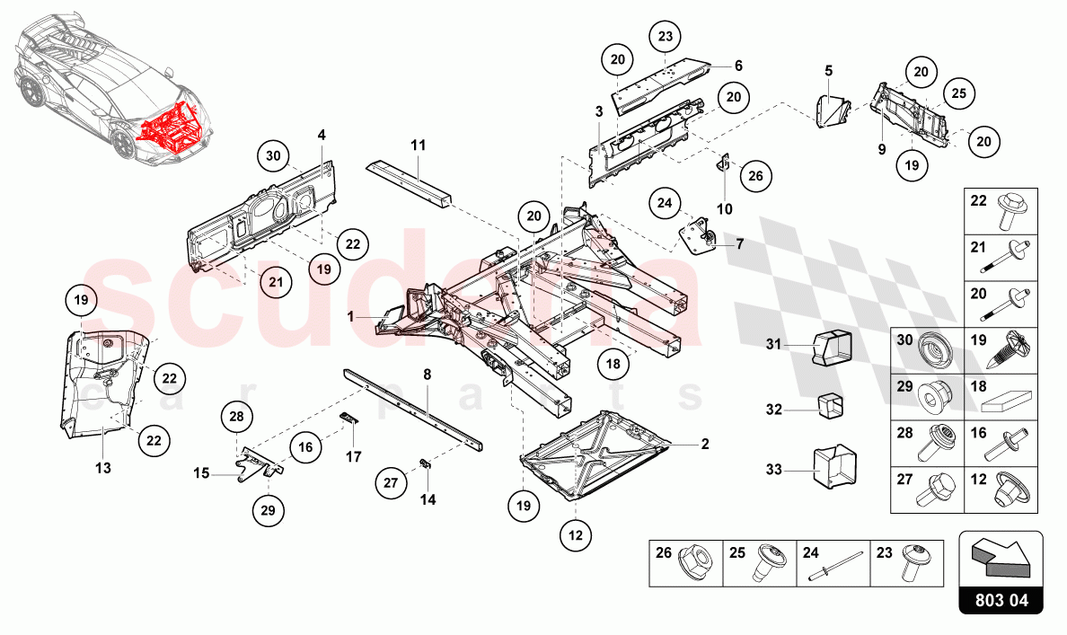 FRONT FRAME of Lamborghini Lamborghini Huracan STO