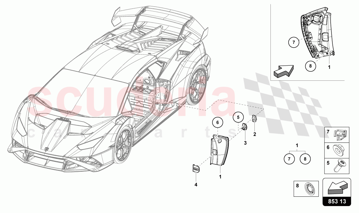 COVER PLATE FOR SIDE MEMBER of Lamborghini Lamborghini Huracan STO