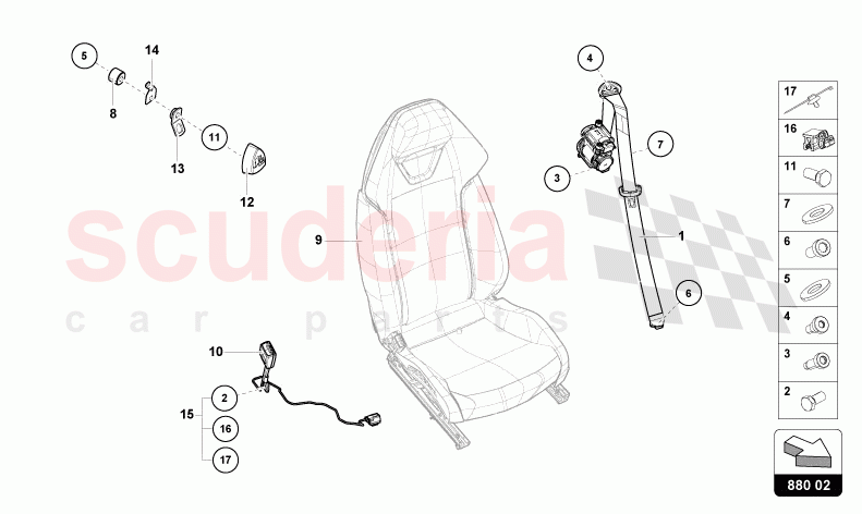 SEAT BELTS of Lamborghini Lamborghini Huracan STO