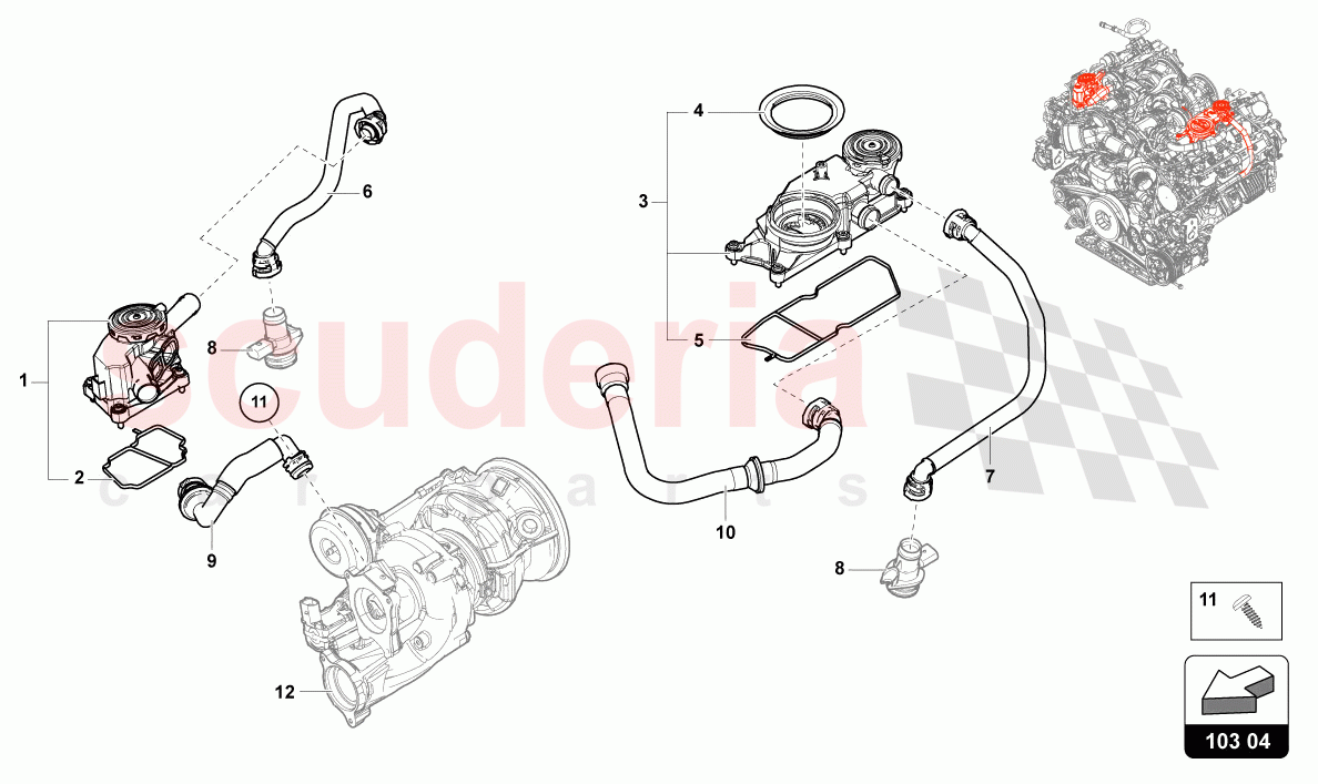 VENTILATION FOR CYLINDER BLOCK of Lamborghini Lamborghini Urus S