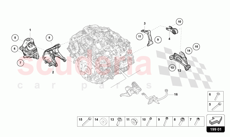 ENGINE BRACKET of Lamborghini Lamborghini Urus S