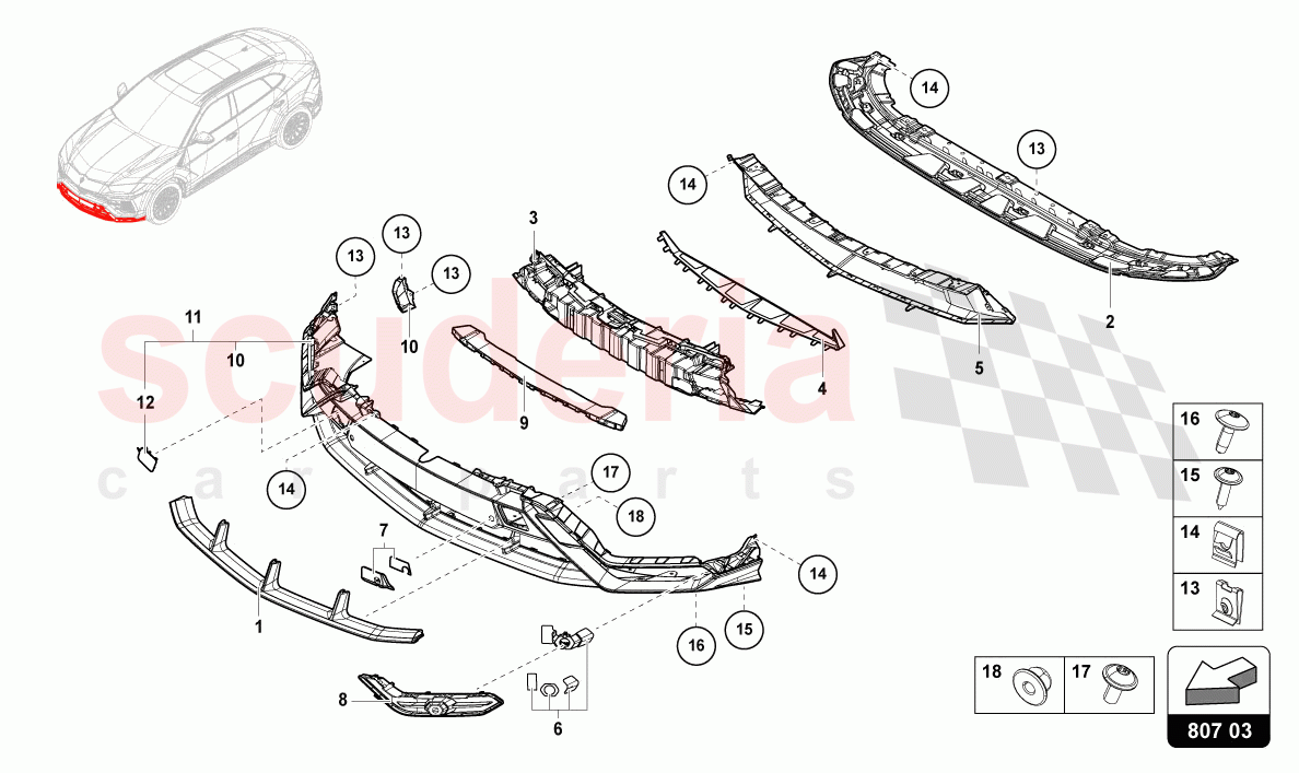 BUMPER, COMPLETE STANDARD of Lamborghini Lamborghini Urus S