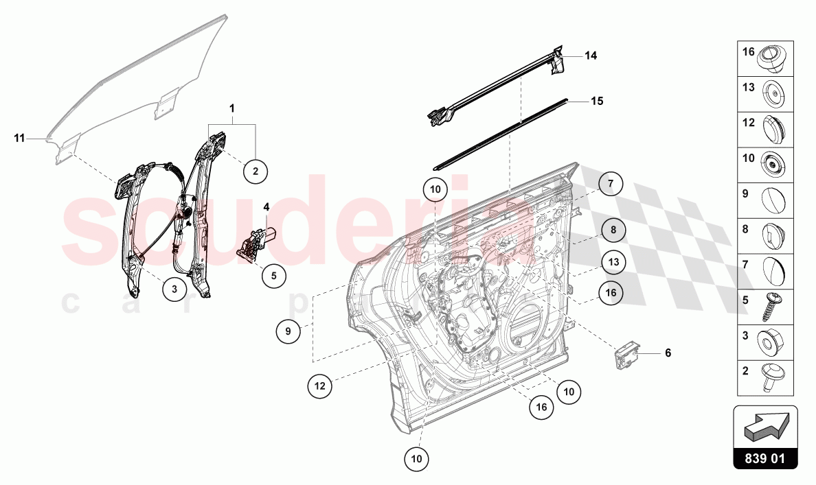 WINDOW REGULATOR WITH MOTOR of Lamborghini Lamborghini Urus S