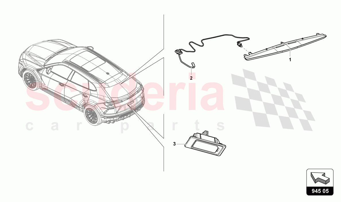 ADDITIONAL BRAKE LIGHT of Lamborghini Lamborghini Urus S