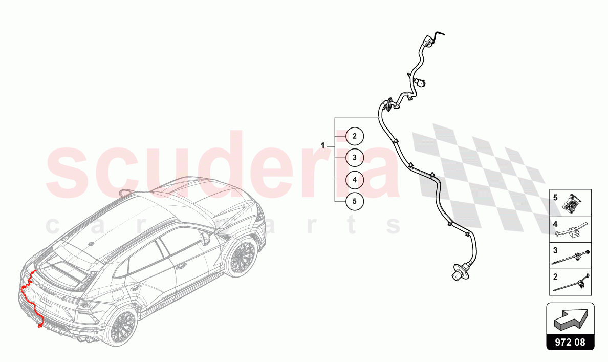 WIRING SET FOR TOW HITCH REAR of Lamborghini Lamborghini Urus S