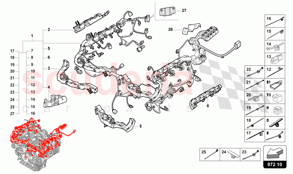 WIRING SET FOR ENGINE of Lamborghini Lamborghini Urus S