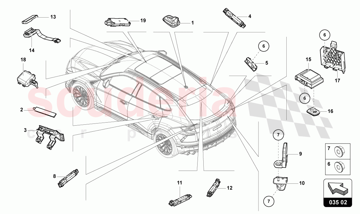 AERIAL of Lamborghini Lamborghini Urus (2019-2022)