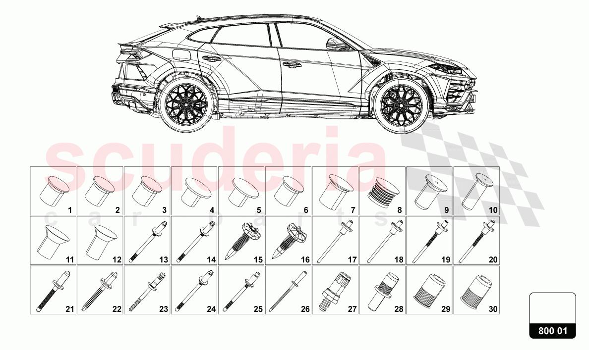 MOUNTING FOR BODYWORK of Lamborghini Lamborghini Urus (2019-2022)