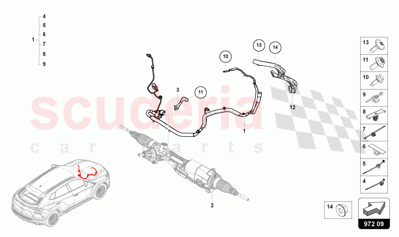 WIRING SET FOR ACTIVE STEERING FRONT of Lamborghini Lamborghini Urus (2019-2022)