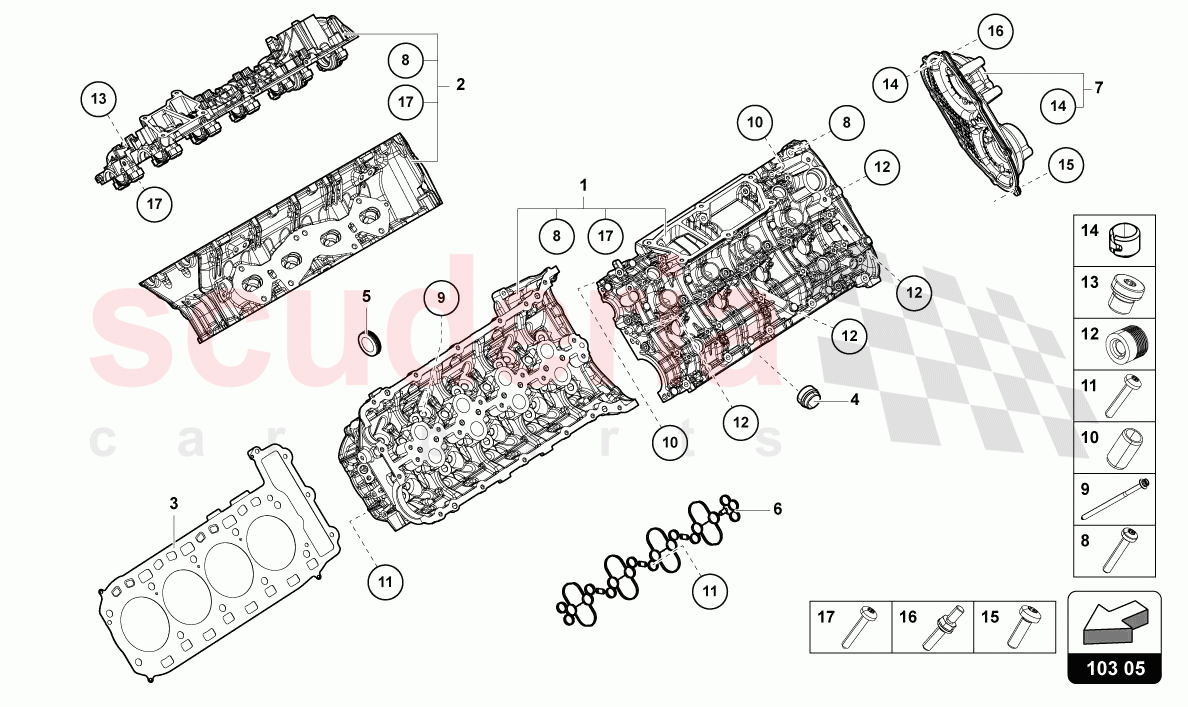 CYLINDER HEAD of Lamborghini Lamborghini Urus Performante