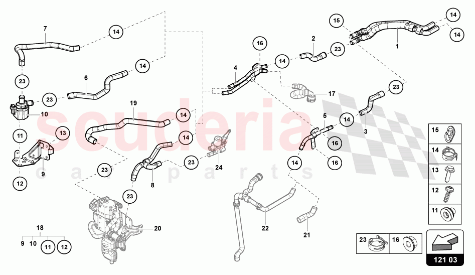 COOLANT PIPE of Lamborghini Lamborghini Urus Performante
