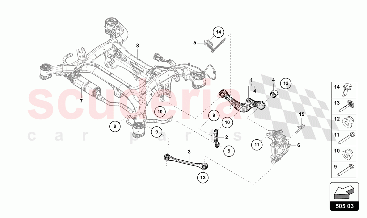 SUSPENSION REAR of Lamborghini Lamborghini Urus Performante