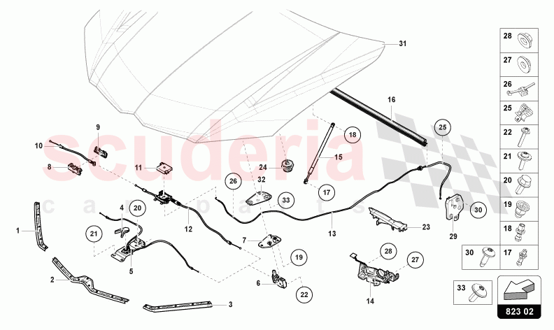 GASKET FOR ENGINE COVER of Lamborghini Lamborghini Urus Performante