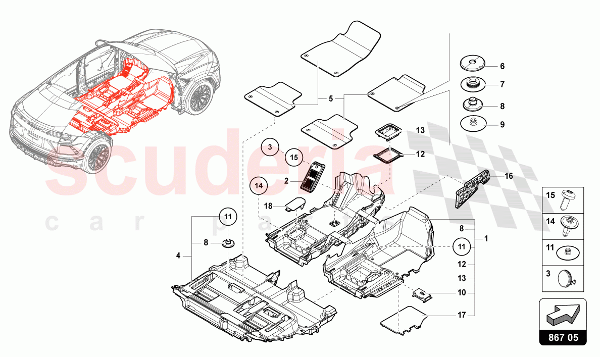 PROTECTIVE MAT of Lamborghini Lamborghini Urus Performante