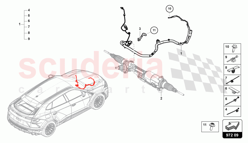 WIRING SET FOR ACTIVE STEERING FRONT of Lamborghini Lamborghini Urus Performante