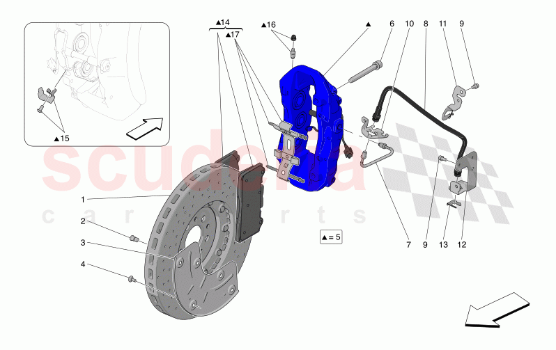 BRAKING DEVICES ON FRONT WHEELS of Maserati Maserati MC20 Automatic 3.0 BT V6 2WD 630HP