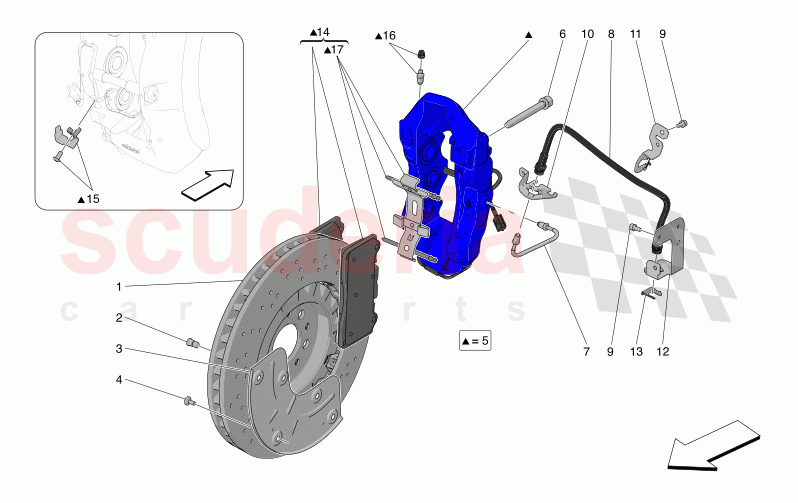 BRAKING DEVICES ON FRONT WHEELS of Maserati Maserati MC20 Automatic 3.0 BT V6 2WD 630HP