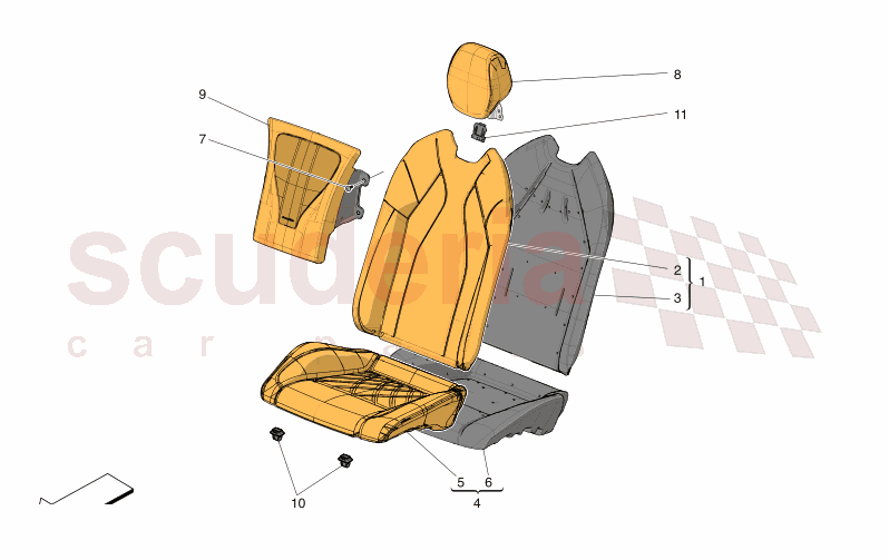REAR SEATS: TRIM PANELS of Maserati Maserati GranCabrio M189 FOLGORE  AUTOMATIC 4WD BEV 560 kW