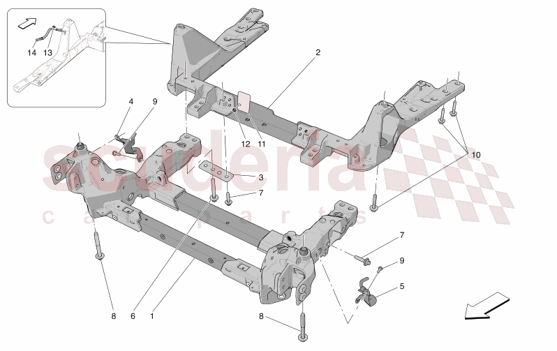FRONT UNDERCHASSIS of Maserati Maserati GranTurismo M189 FOLGORE  AUTOMATIC 4WD BEV 560 kW