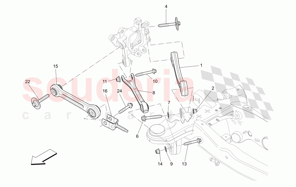 REAR SUSPENSION of Maserati Maserati Quattroporte (2017+) S V6 410bhp