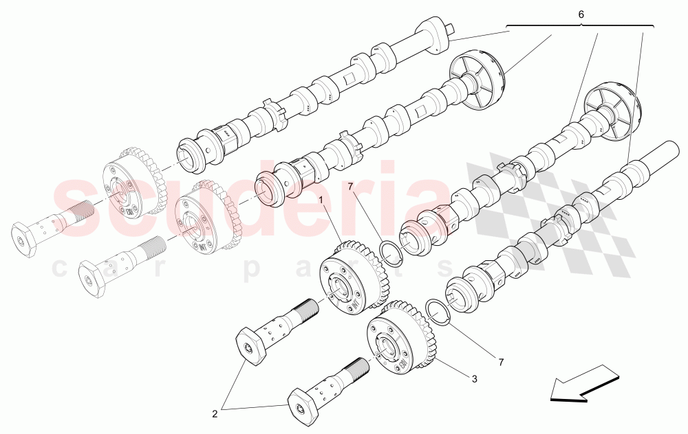 LH CYLINDER HEAD CAMSHAFTS of Maserati Maserati Ghibli (2017+)