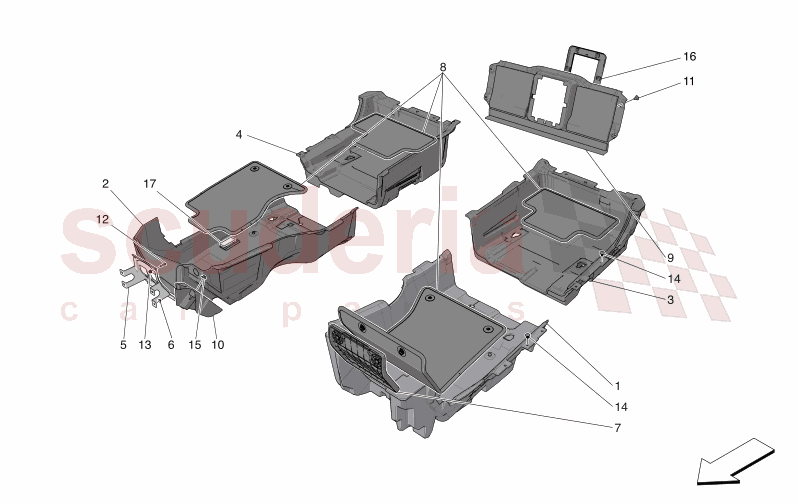 PASSENGER COMPARTMENT MATS of Maserati Maserati GranTurismo M189 FOLGORE  AUTOMATIC 4WD BEV 560 kW