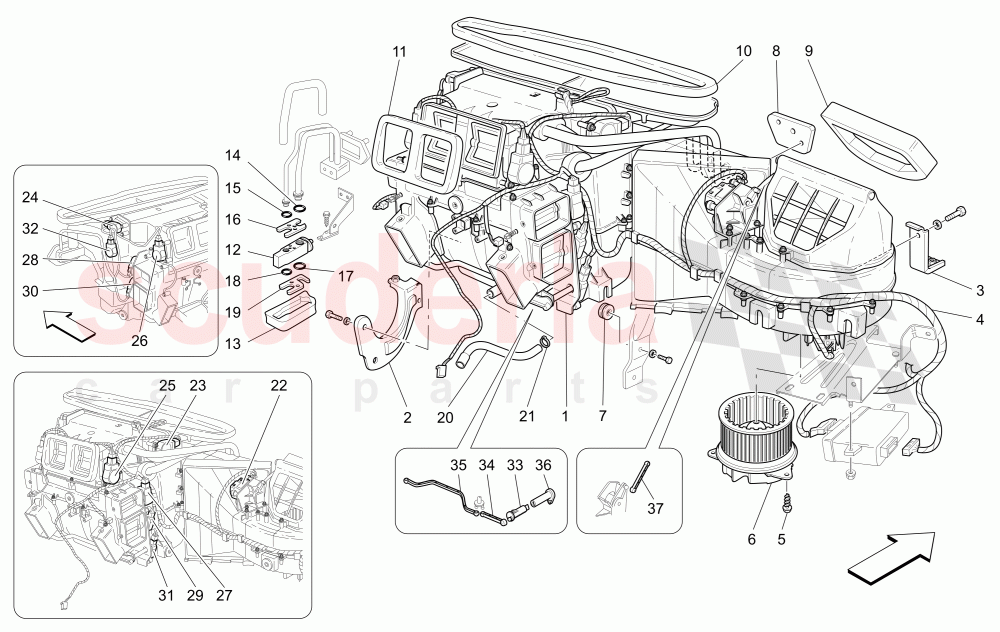 A/C UNIT: DASHBOARD DEVICES of Maserati Maserati GranCabrio (2011-2012) Sport