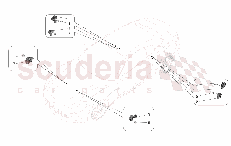 CRASH SENSORS of Maserati Maserati GranCabrio M189 TROFEO  AUTOMATIC 4WD 3.0 BT V6 550 HP