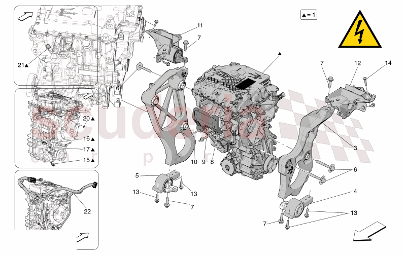 FRONT ELECTRIC AXLE - POWERTRAIN of Maserati Maserati GranTurismo M189 FOLGORE  AUTOMATIC 4WD BEV 560 kW