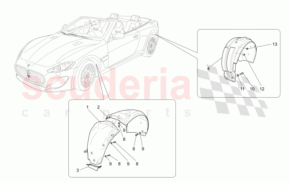 WHEELHOUSE AND LIDS of Maserati Maserati GranCabrio (2016+) MC Centennial