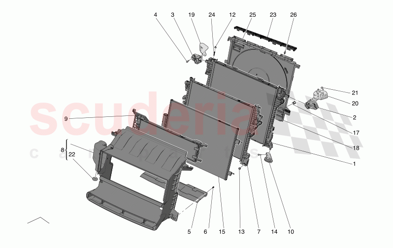 COOLING: AIR RADIATORS AND DUCTS of Maserati Maserati Grecale Modena Automatic 2.0 T4 4WD 250HP MHEV
