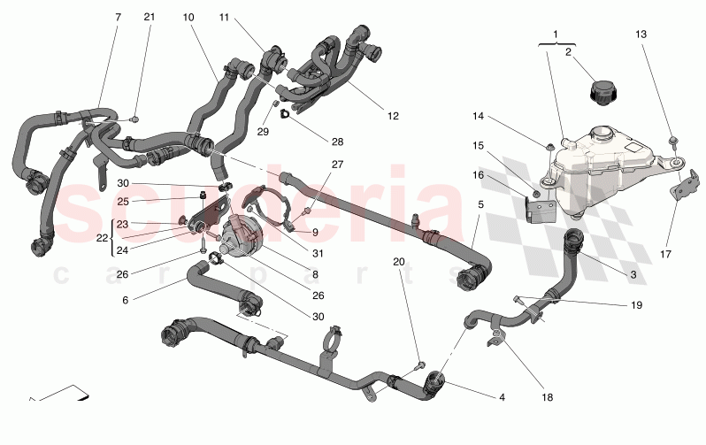 COOLING SYSTEM: NOURICE AND LINES of Maserati Maserati Grecale GT Automatic 2.0 T4 4WD 300HP MHEV