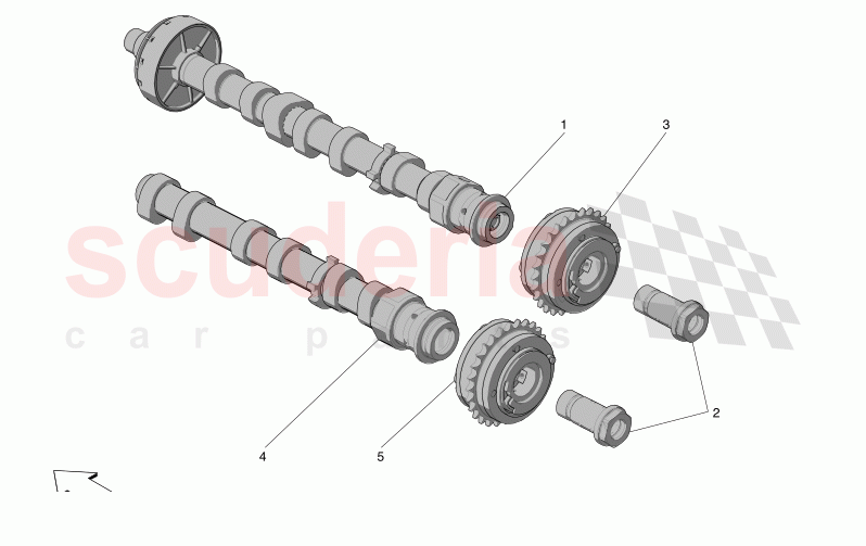 LH CYLINDER HEAD CAMSHAFTS of Maserati Maserati GranCabrio M189 TROFEO  AUTOMATIC 4WD 3.0 BT V6 550 HP