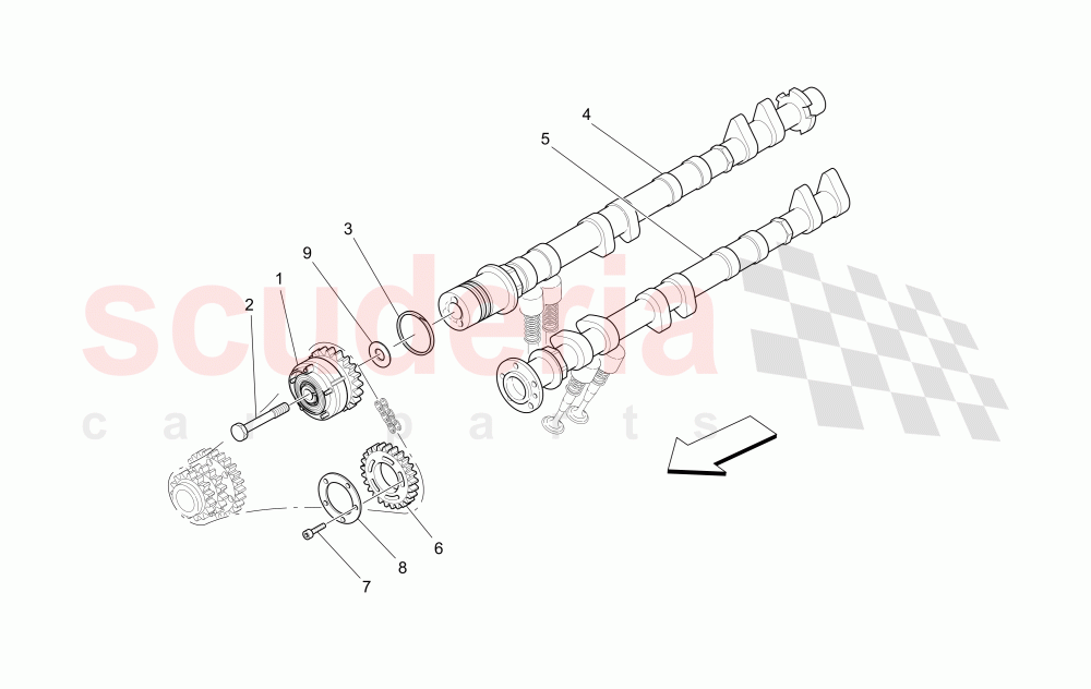 LH CYLINDER HEAD CAMSHAFTS of Maserati Maserati GranCabrio (2013-2015) MC