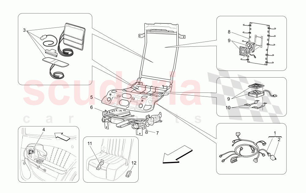 REAR SEATS: MECHANICS AND ELECTRONICS of Maserati Maserati Quattroporte (2008-2012) 4.2