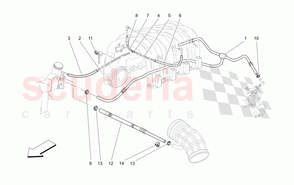 OIL VAPOUR RECIRCULATION SYSTEM of Maserati Maserati 4200 Coupe (2002-2004) GT