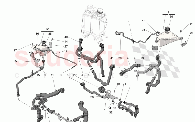 COOLING SYSTEM: NOURICE AND LINES of Maserati Maserati Grecale Trofeo Automatic 3.0 BT V6 530HP