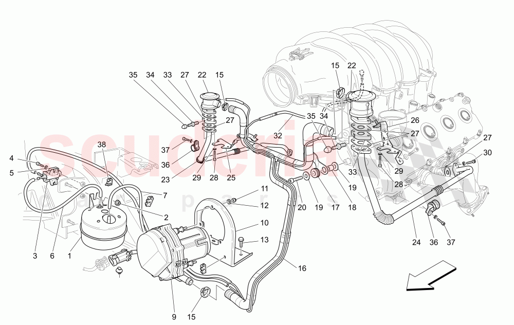 ADDITIONAL AIR SYSTEM (Not available with: Sport GTS, Awards Edition) of Maserati Maserati Quattroporte (2008-2012) 4.2