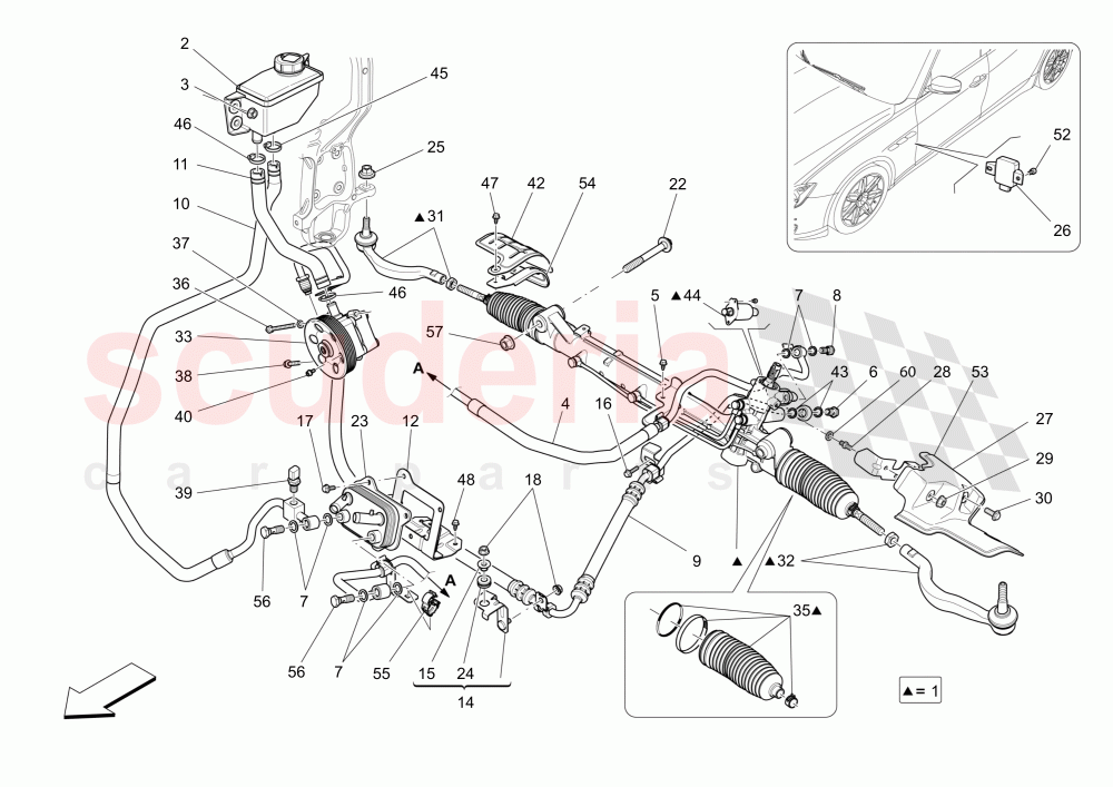 COMPLETE STEERING RACK UNIT of Maserati Maserati Ghibli (2017+) S Q4