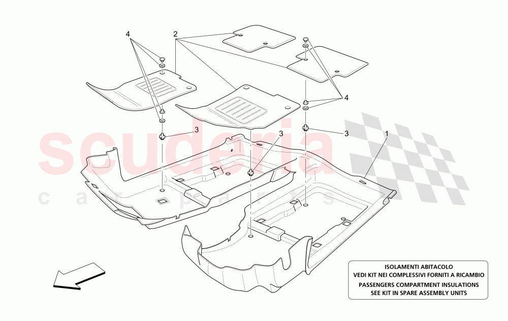 PASSENGER COMPARTMENT MATS of Maserati Maserati 4200 Coupe (2002-2004) CC