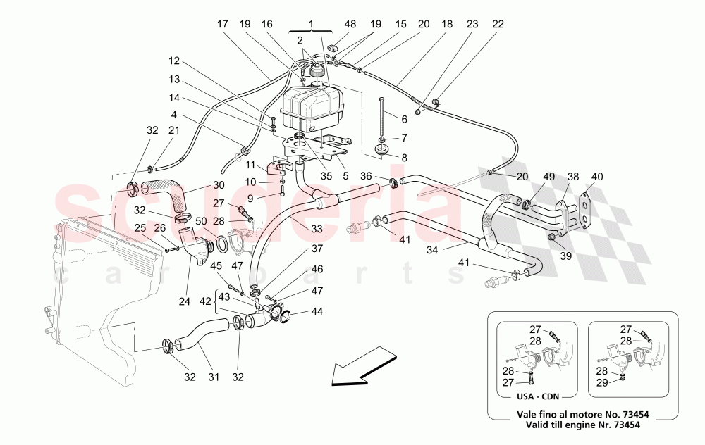 COOLING SYSTEM: NOURICE AND LINES of Maserati Maserati 4200 Spyder (2005-2007) GT