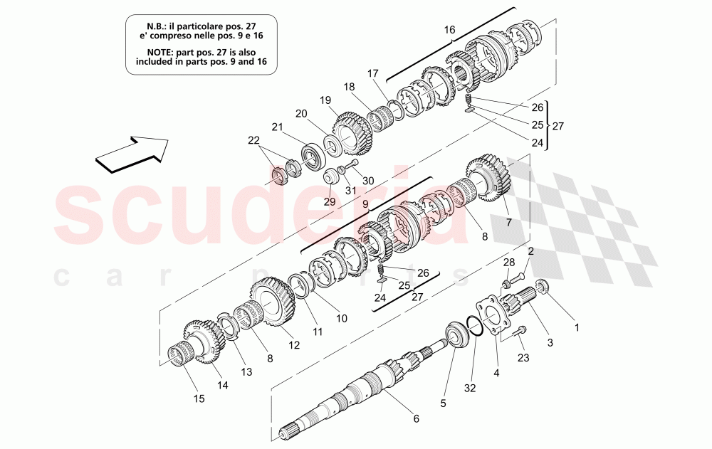 MAIN SHAFT GEARS of Maserati Maserati 4200 Spyder (2005-2007) CC