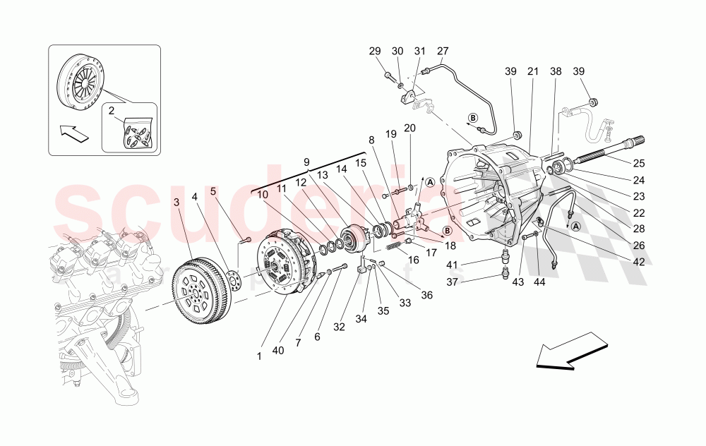 FRICTION DISCS AND HOUSING FOR F1 GEARBOX of Maserati Maserati Quattroporte (2003-2007) DuoSelect