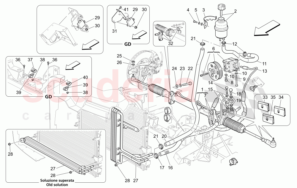 COMPLETE STEERING RACK UNIT of Maserati Maserati Quattroporte (2003-2007) DuoSelect