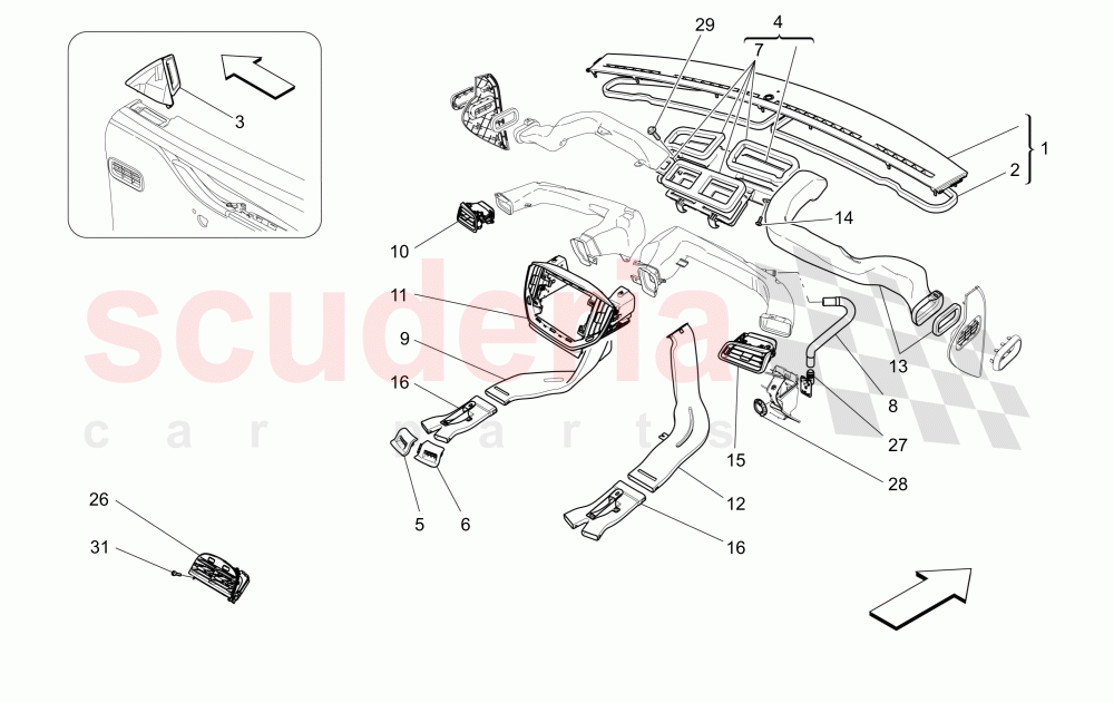 A/C UNIT: DIFFUSION of Maserati Maserati Ghibli (2014-2016) S