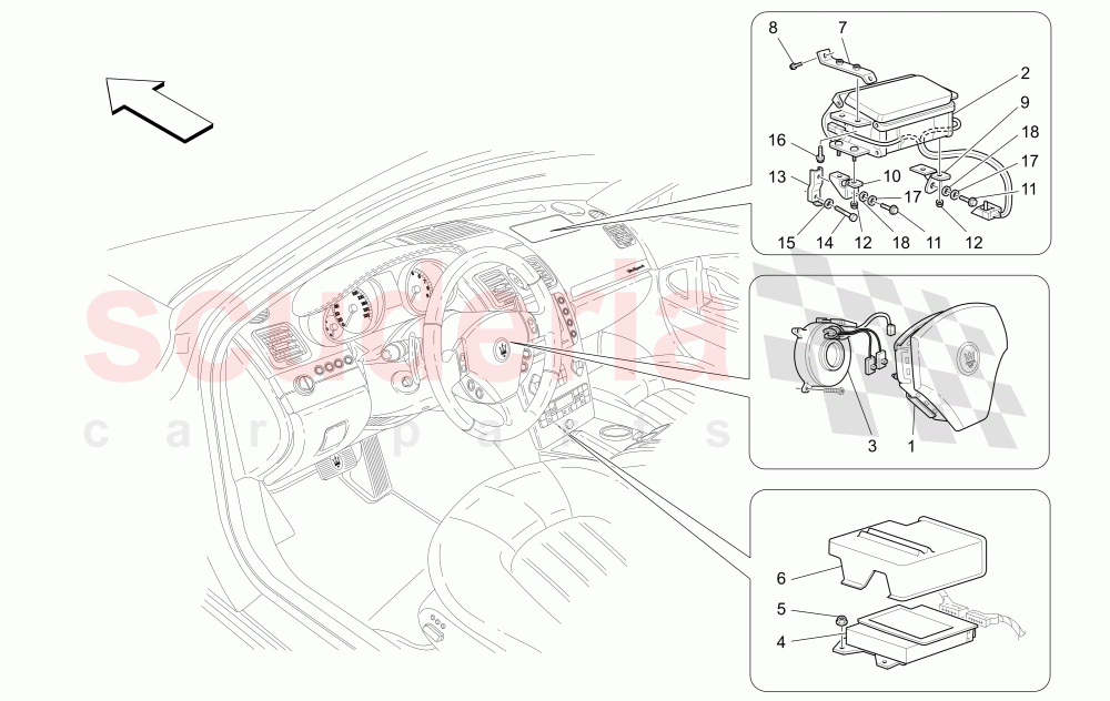 FRONT AIRBAG SYSTEM of Maserati Maserati Quattroporte (2003-2007) Auto