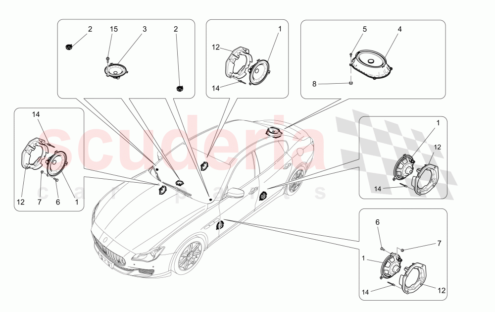 SOUND DIFFUSION SYSTEM (Not available with: HIGH PREMIUM SOUND SYSTEM) of Maserati Maserati Quattroporte (2013-2016) V6 330bhp