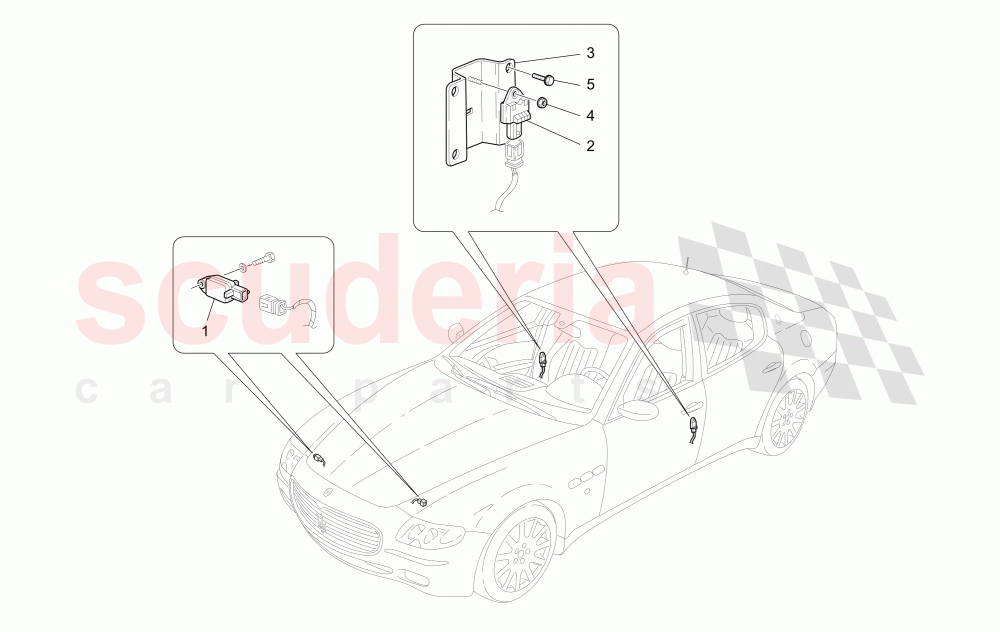CRASH SENSORS of Maserati Maserati Quattroporte (2008-2012) 4.2