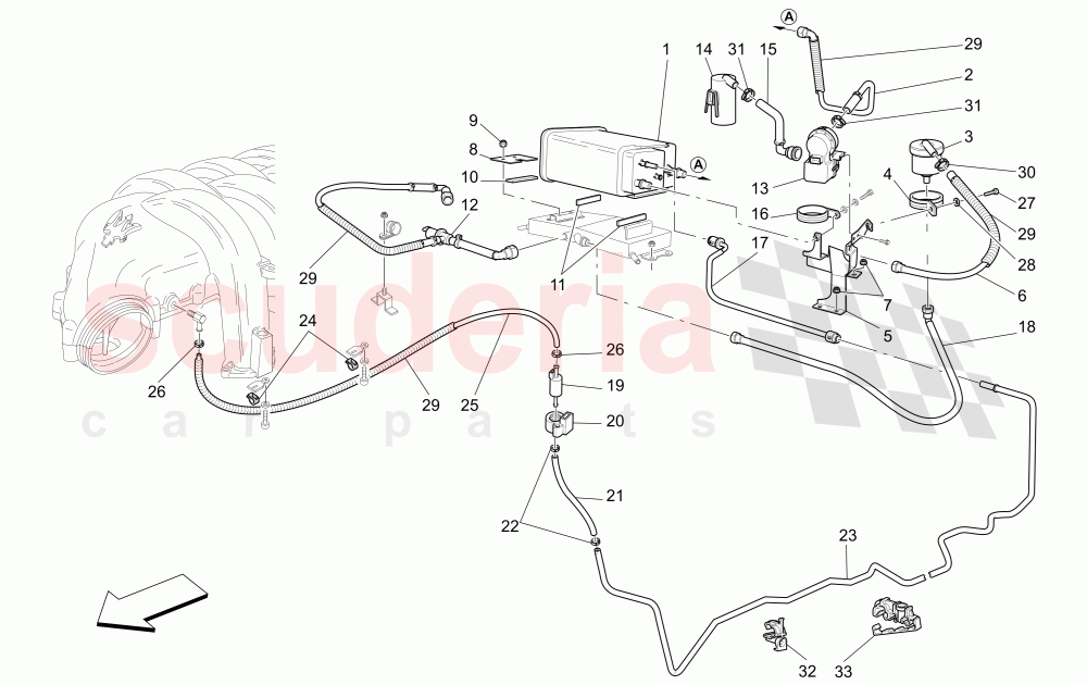 ANTIEVAPORATION SYSTEM of Maserati Maserati GranSport Spyder (2005-2007)